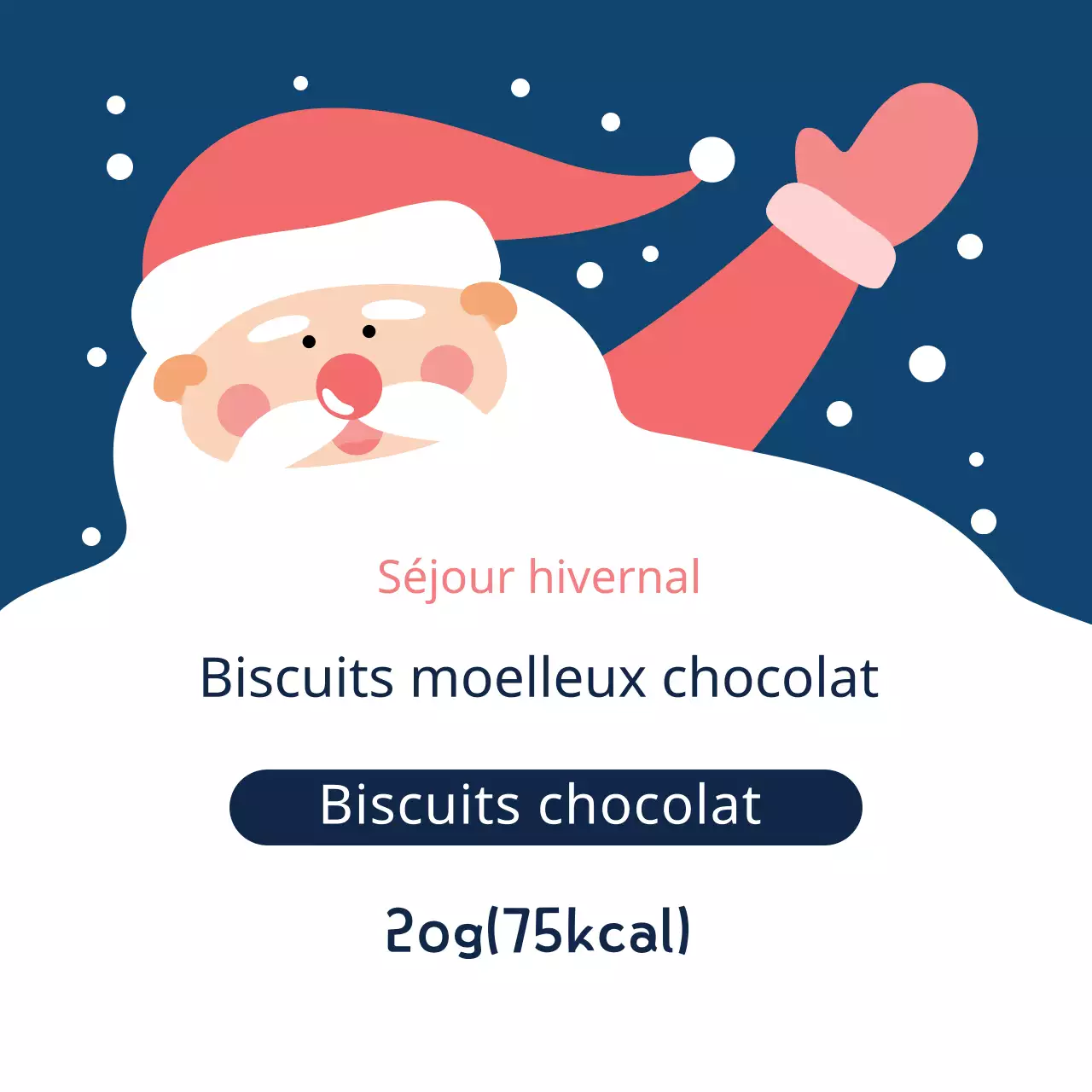 Étiquettes de biscuits pour le Père Noël illustrées en rouge et bleu