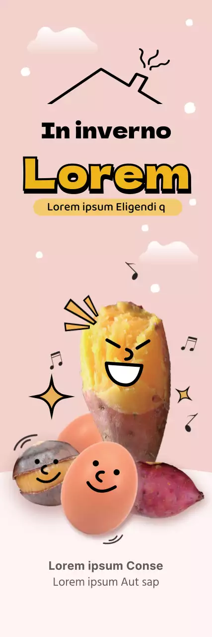 Pink cute winter street food