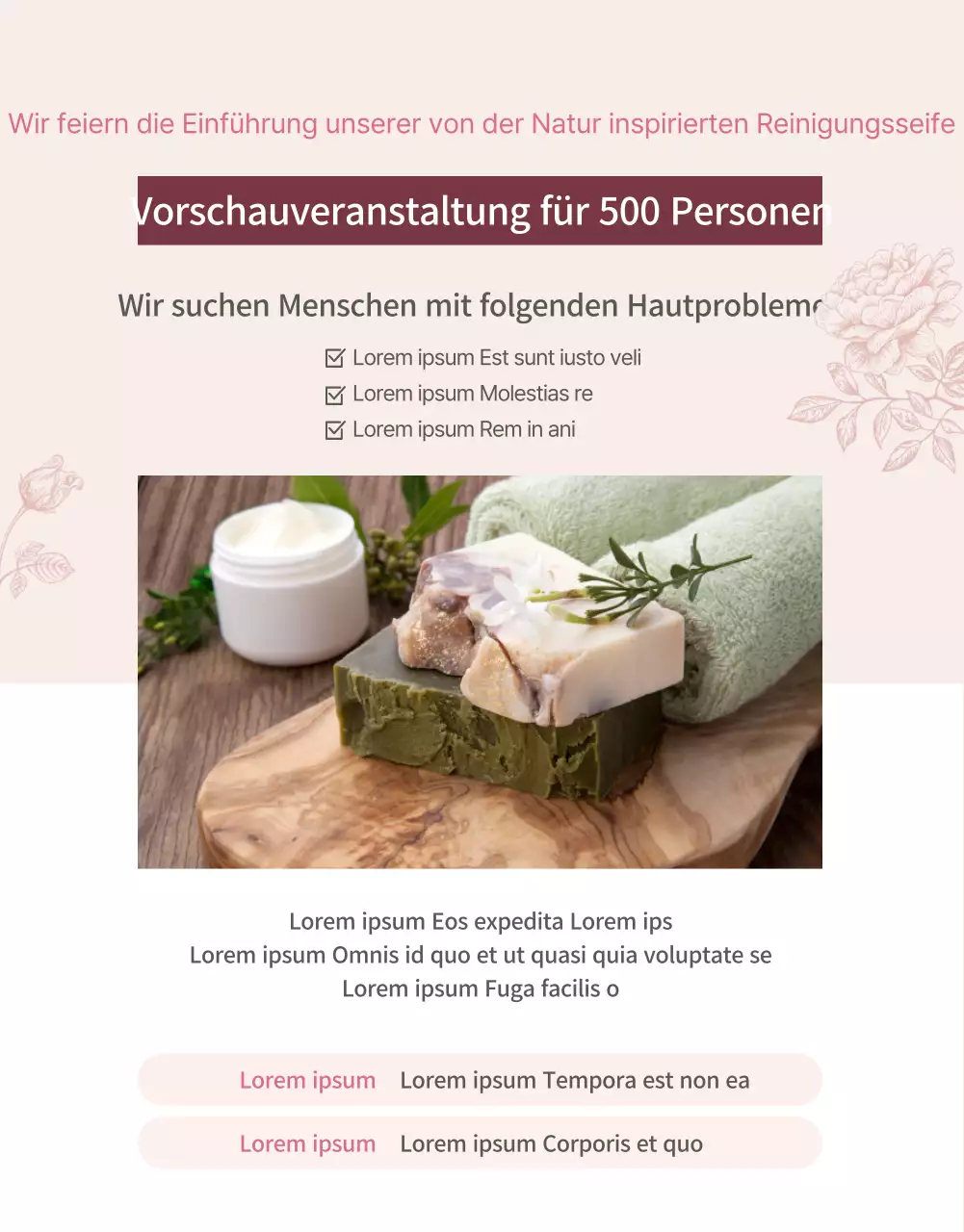 Hellrosa Mineralreinigungsseife natürlich