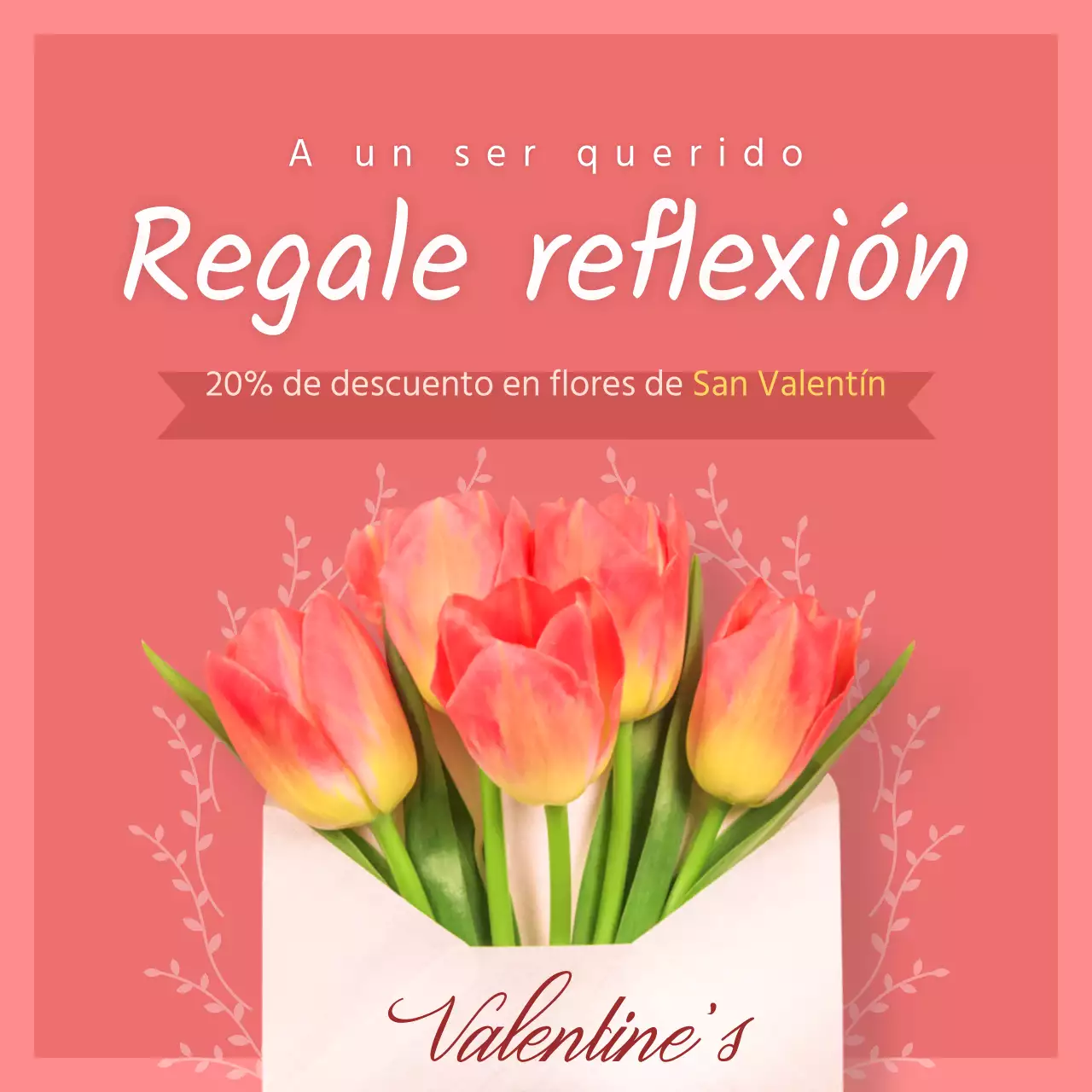 Promociona las flores rosas de San Valentín
