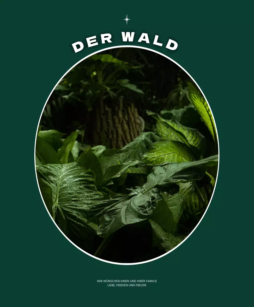 Emotionales Rahmenkonzept in Dunkelgrün und Weiß für personalisierte Waren