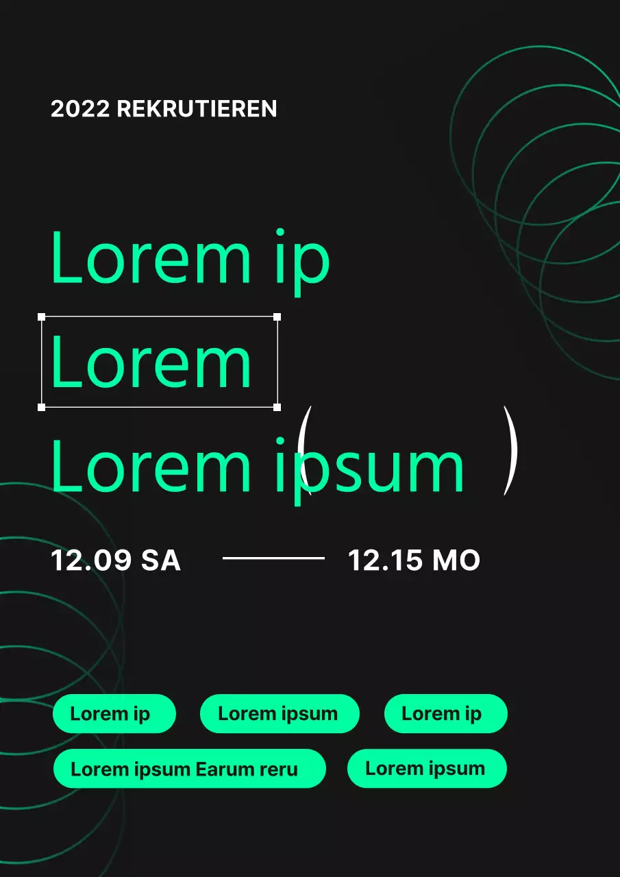 Geometrische Stellenausschreibungen in Neongrün