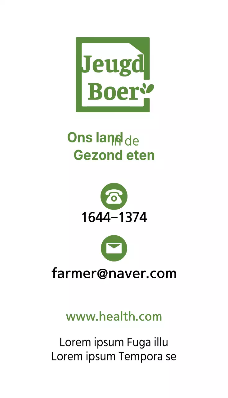 Visitekaartjes voor de landbouw