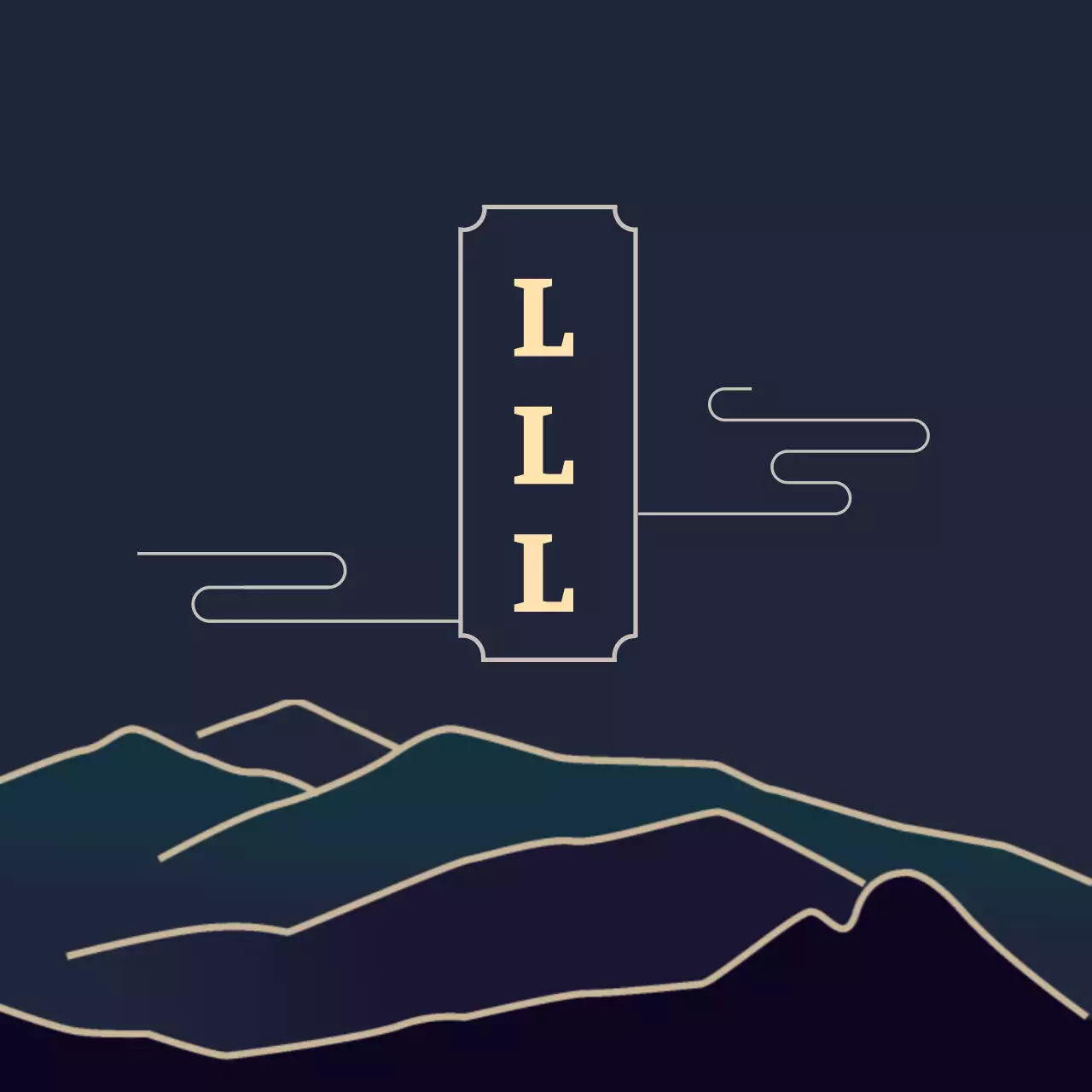 Marineblauwe illustratie oosterse traditionele gezonde voeding label