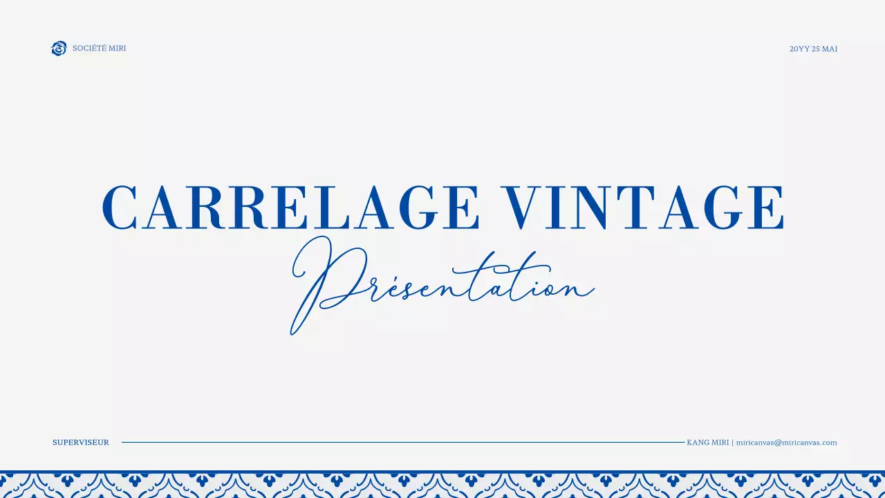 Motif de carreaux vintage en bleu