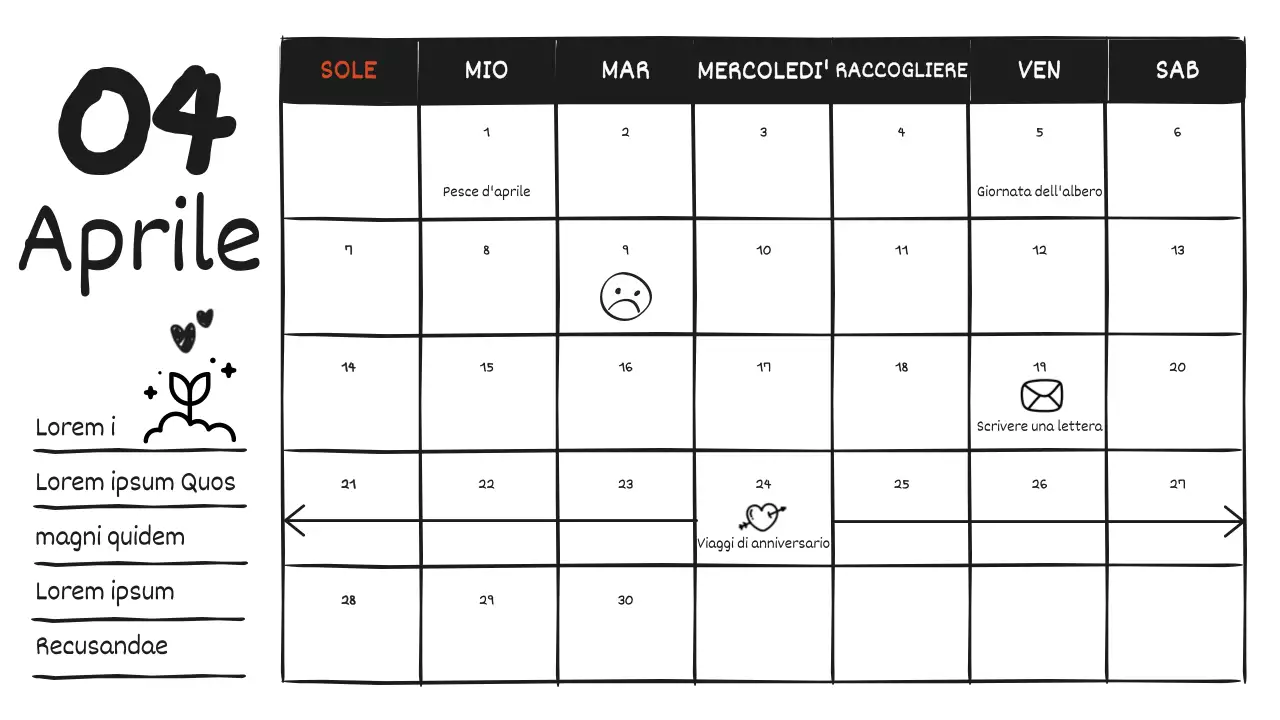 Un post diario in bianco e nero, con un simpatico scarabocchio