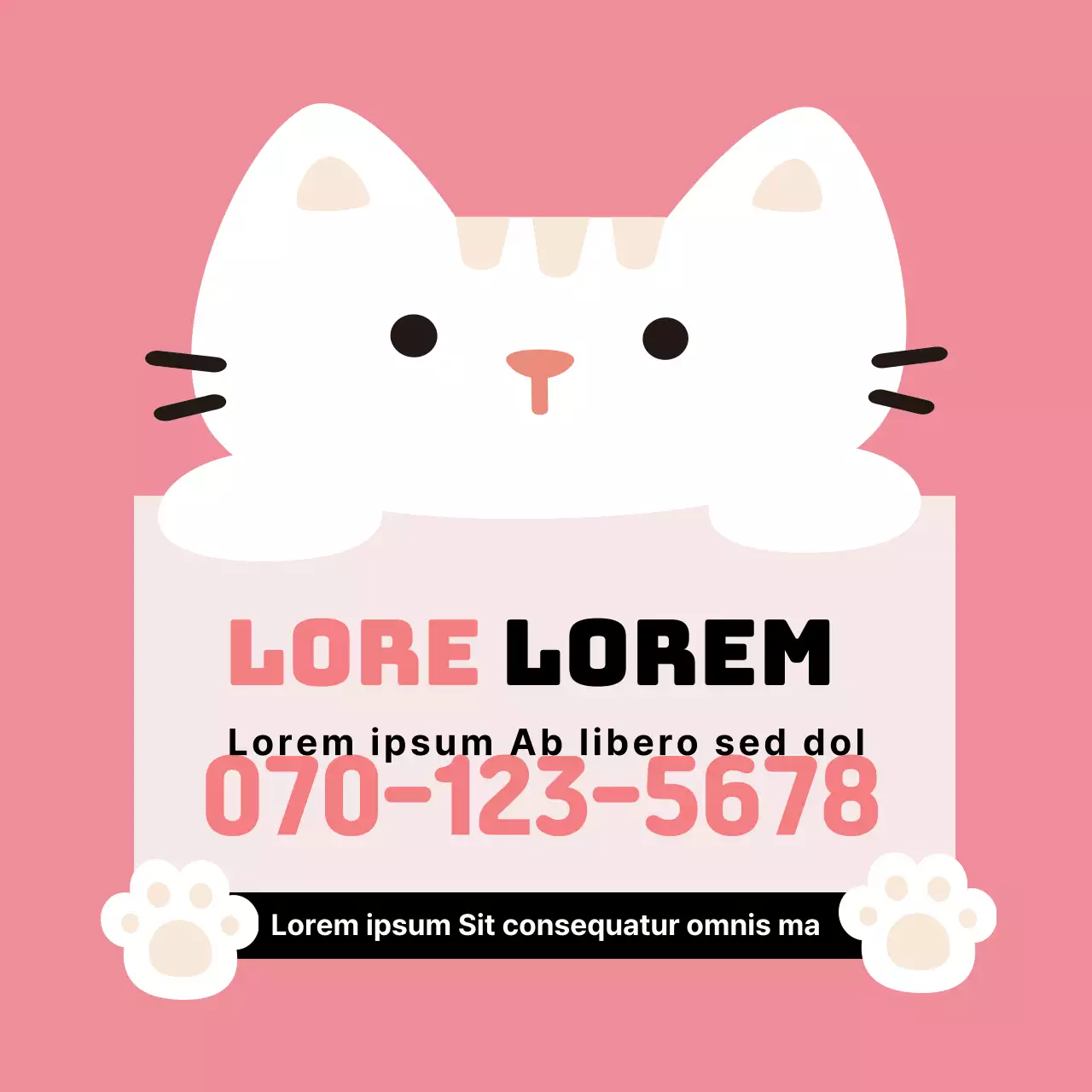 Promoot je dierenkliniek met roze illustraties