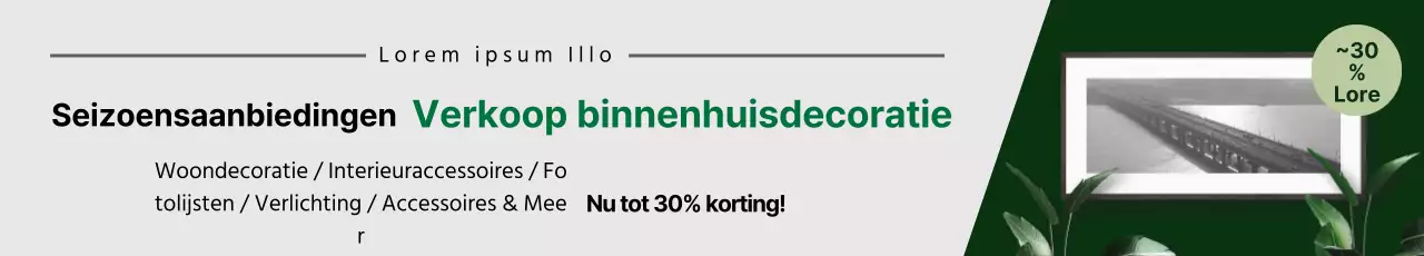 Groene fotografie benadrukt schone inrichting Promoot je evenement