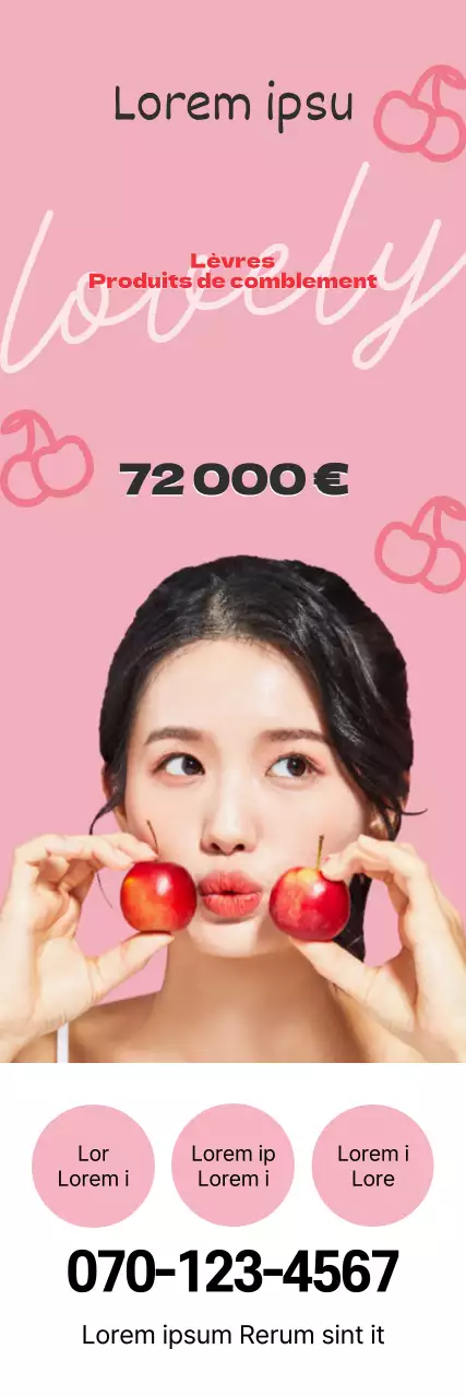 Chirurgie plastique rose, comblement des lèvres