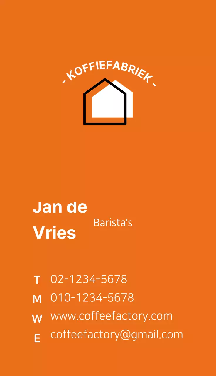 Barista café visitekaartje