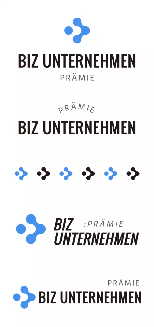 Einfacher Stil in Schwarz und Hellblau mit einem Firmenlogo