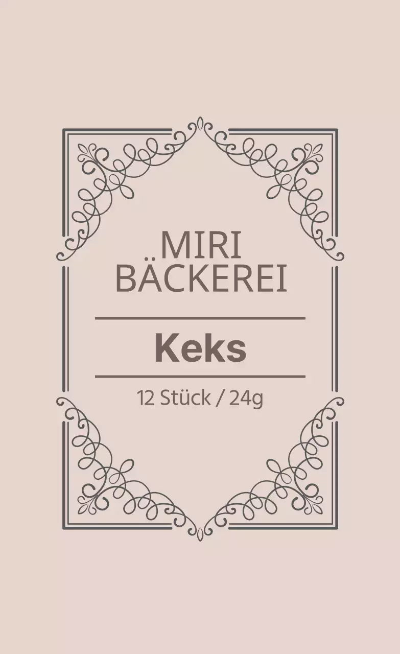 Beige-graue illustrierte Keksetiketten für Bäckereien