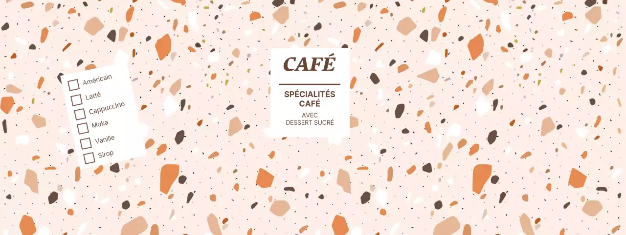Gobelets en papier avec motifs de formes colorées pour la présentation du menu des boissons dans les cafés