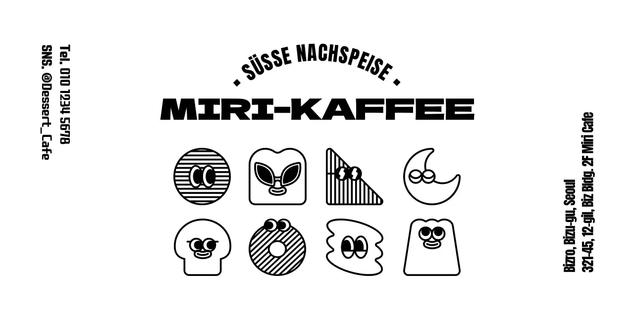 Eine Sammlung von niedlichen und einfachen Dessert-Illustrationen für Informationen und Service in einem konzeptionellen Dessert-Café.