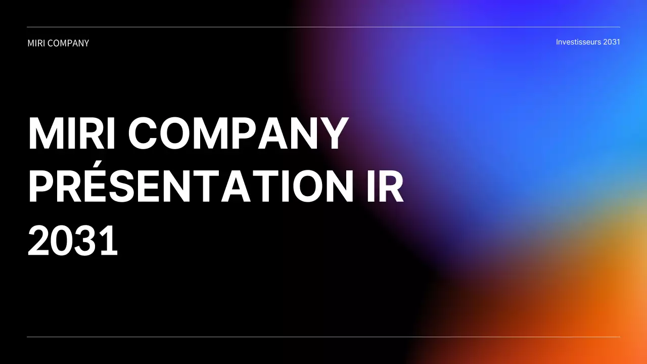 Présentation IR avec dégradé noir, bleu et rouge, concept d'affaires