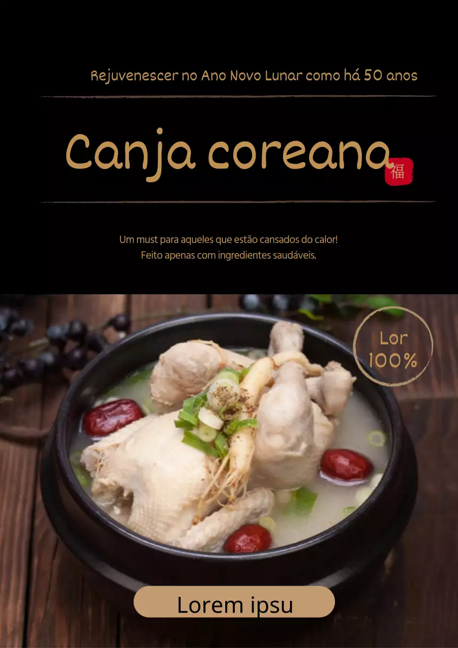 Anúncio de menu de um restaurante de hotpot de carne de vaca wagyu com pelo preto sobre um fundo preto