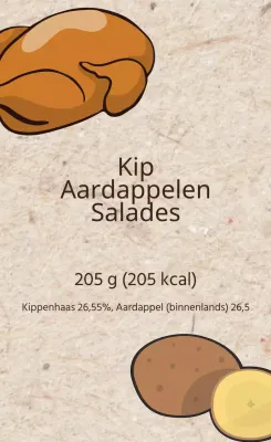 Bruin geïllustreerd slaverpakkingsetiket