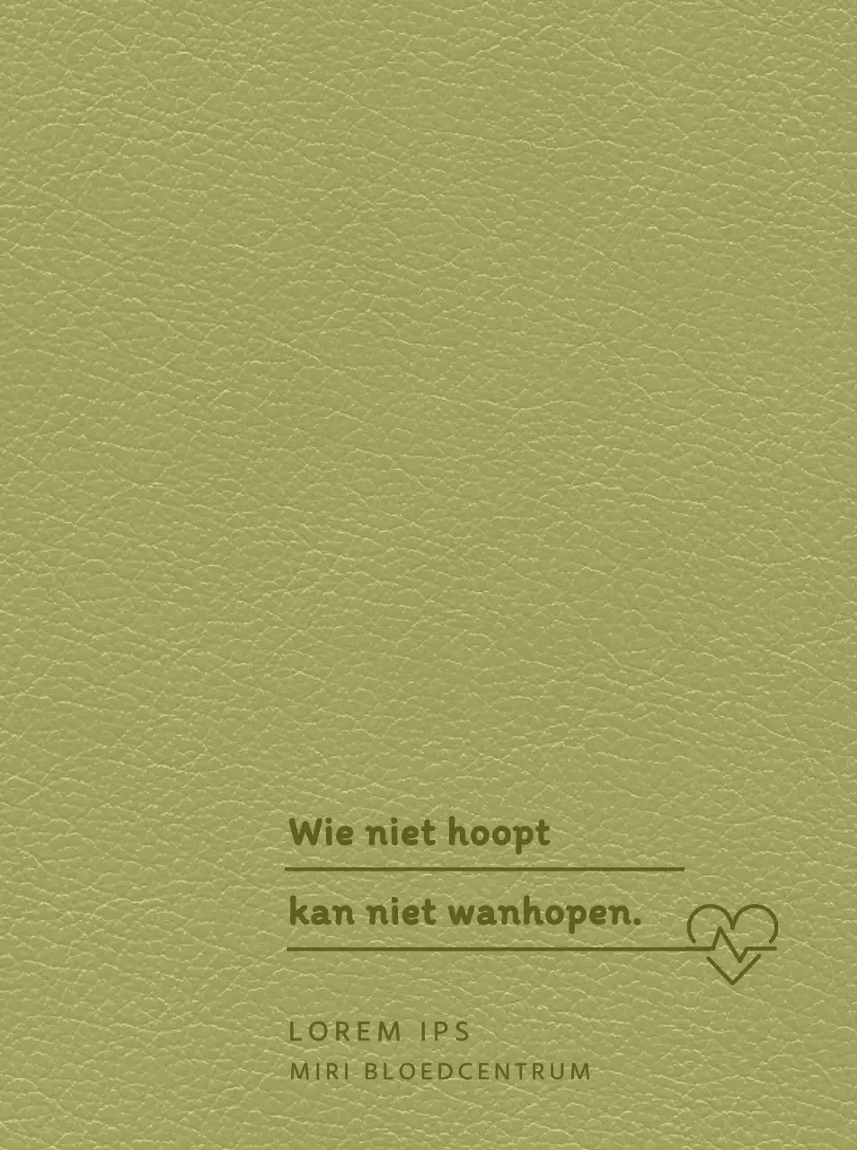 Bloeddonor agenda cover met een citaat