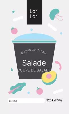 Light Grey Cute Simple Cup Salad Lunch Box Stickers