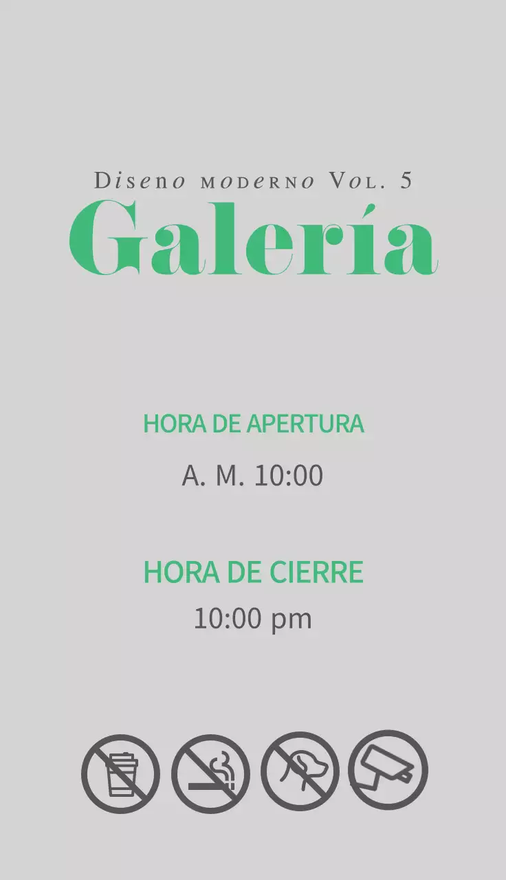 Green's ModernSimple Señalización de galerías