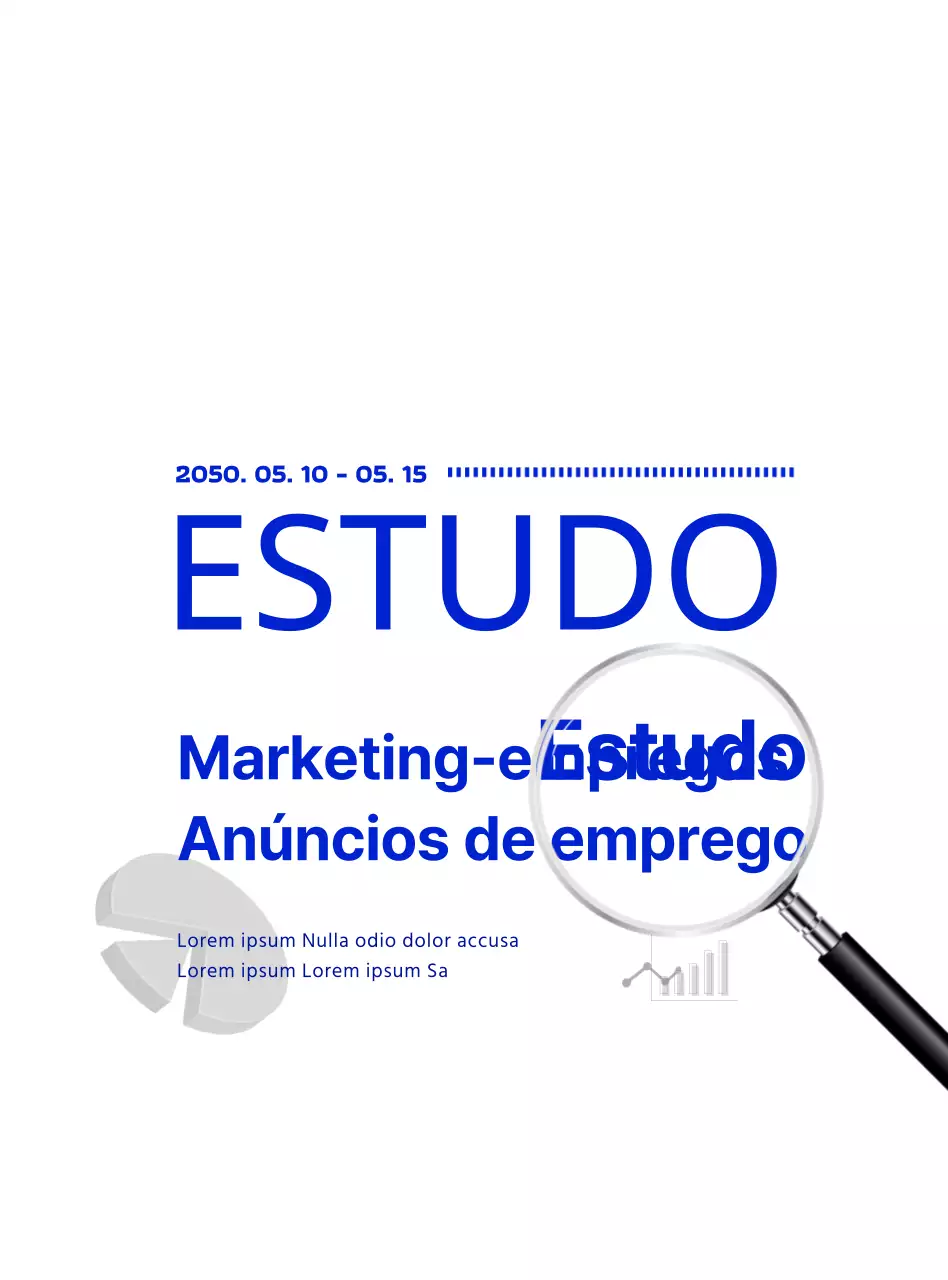 Estilo simples em azul-marinho e branco para anúncios de emprego para estudos profissionais