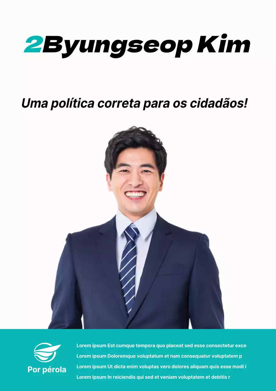 Cartaz simples de destaque de candidato às eleições em verde