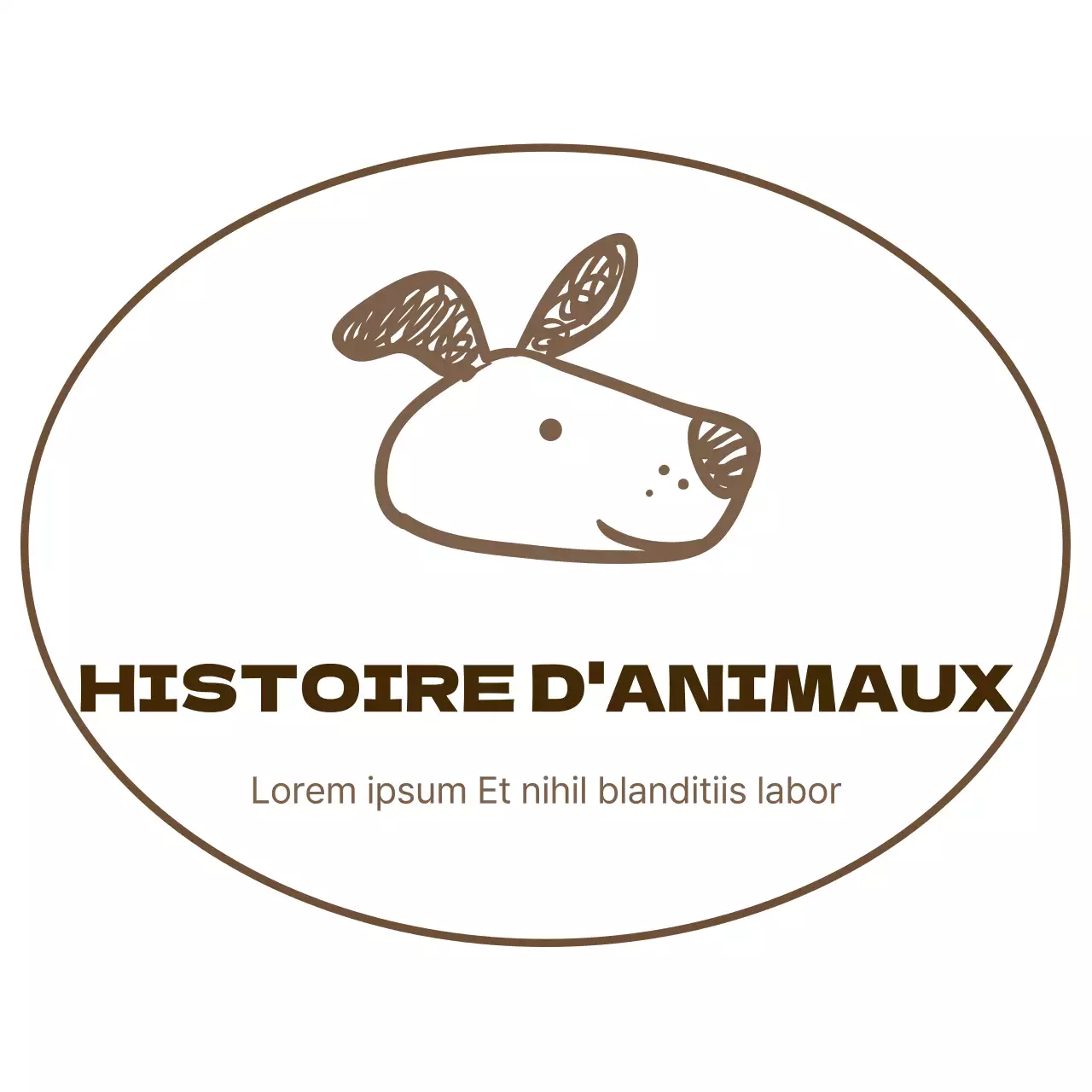Illustration d'un chiot mignon en couleur marron logo conceptuel pour la promotion d'un magasin