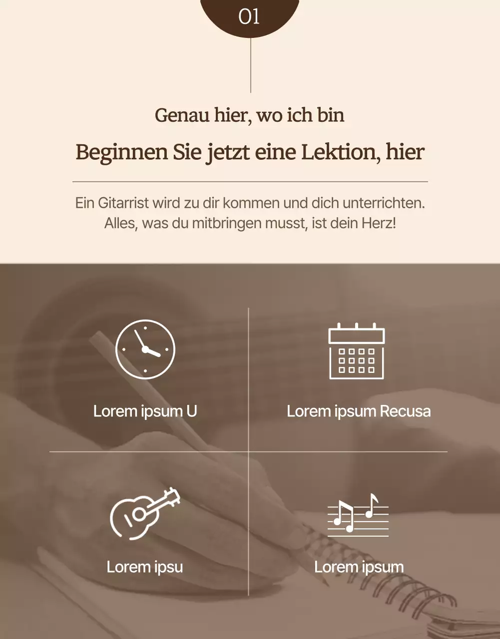 Lerne, wie man sanft und gefühlvoll spielt - Details zum Gitarrenunterricht