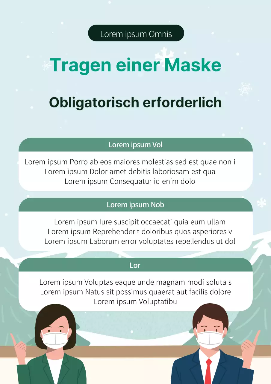 Einfacher blauer illustrierter Leitfaden zur Prävention des Coronavirus