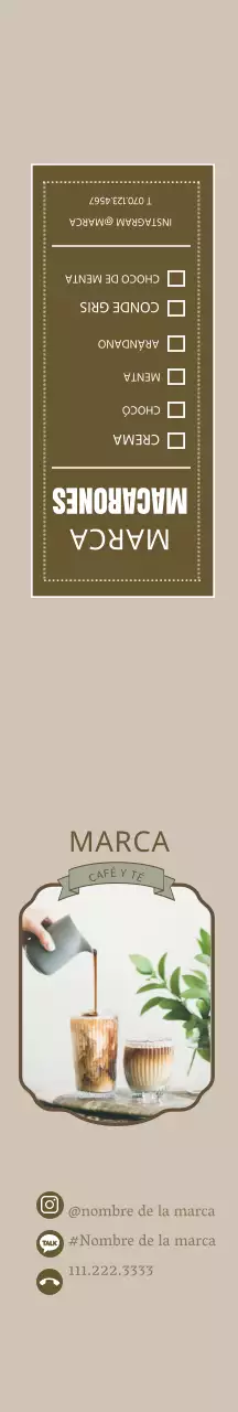 Etiqueta café con marco limpio marrón