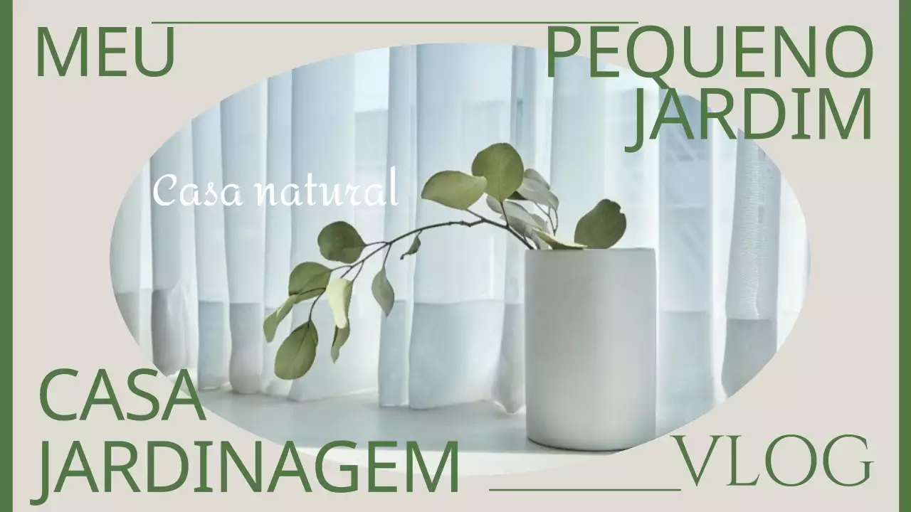 Um vlog sentimental de jardinagem doméstica em bege e verde