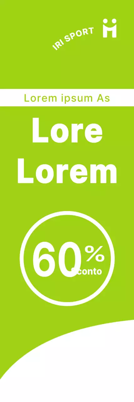 Un concetto pulito in bianco e verde lime per annunciare e promuovere eventi di vendita aperta di abbigliamento sportivo.