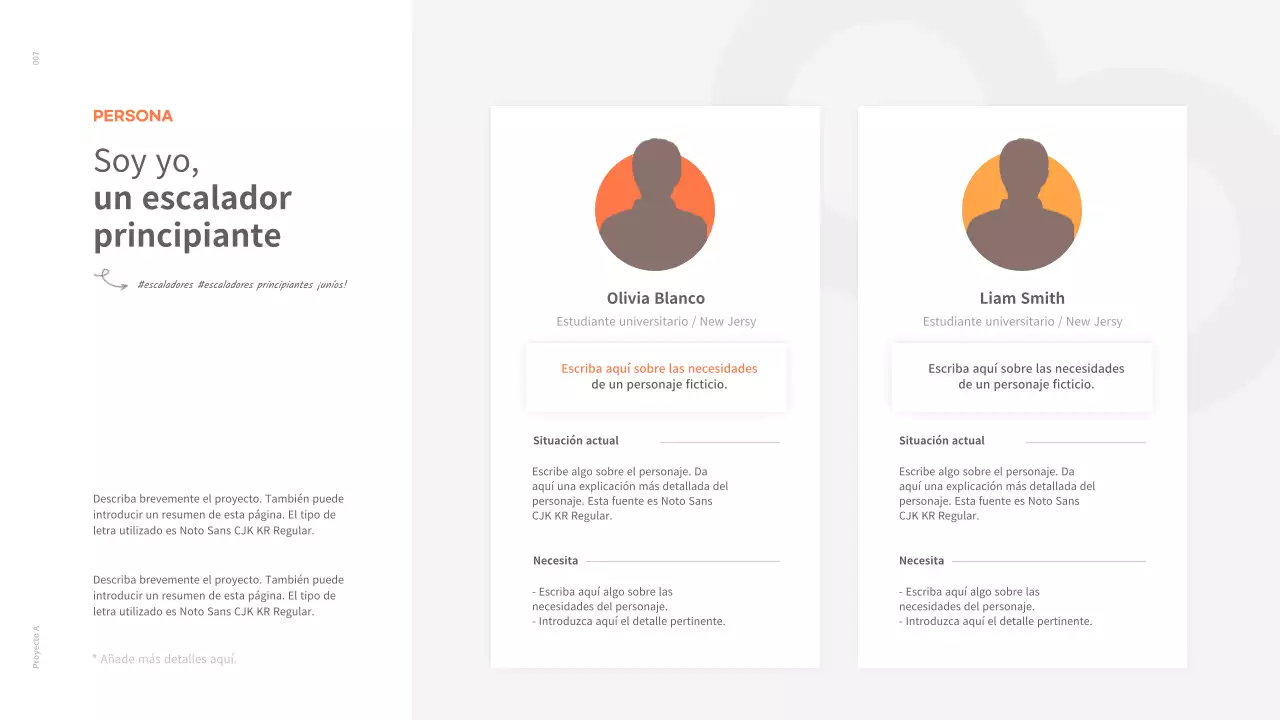 Una cartera de conceptos limpios en blanco y naranja