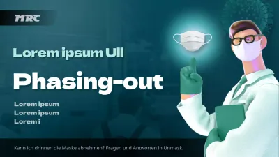 Meldung über das Auslaufen der Maske mit cyanfarbenem Hintergrund