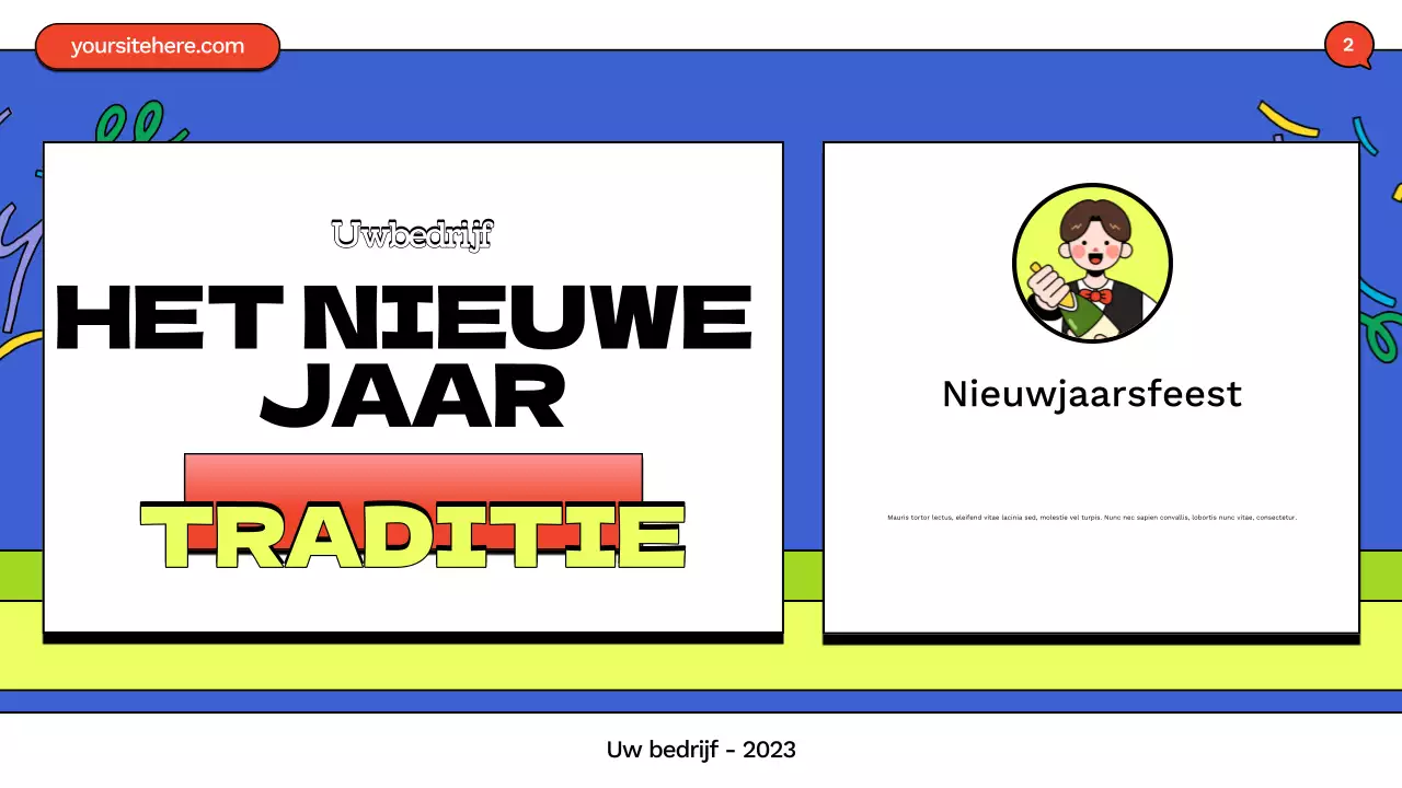 blue comic nieuwjaarspresentatie