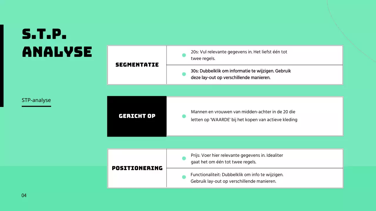 Aankondiging van groene kleur merk marketing taken