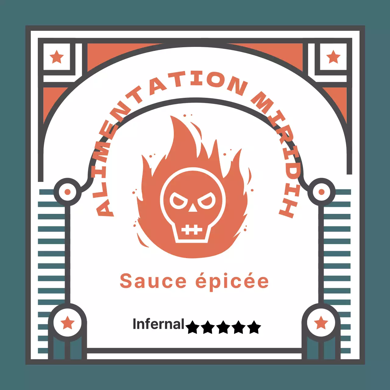 Autocollants vintage colorés pour sauce piquante