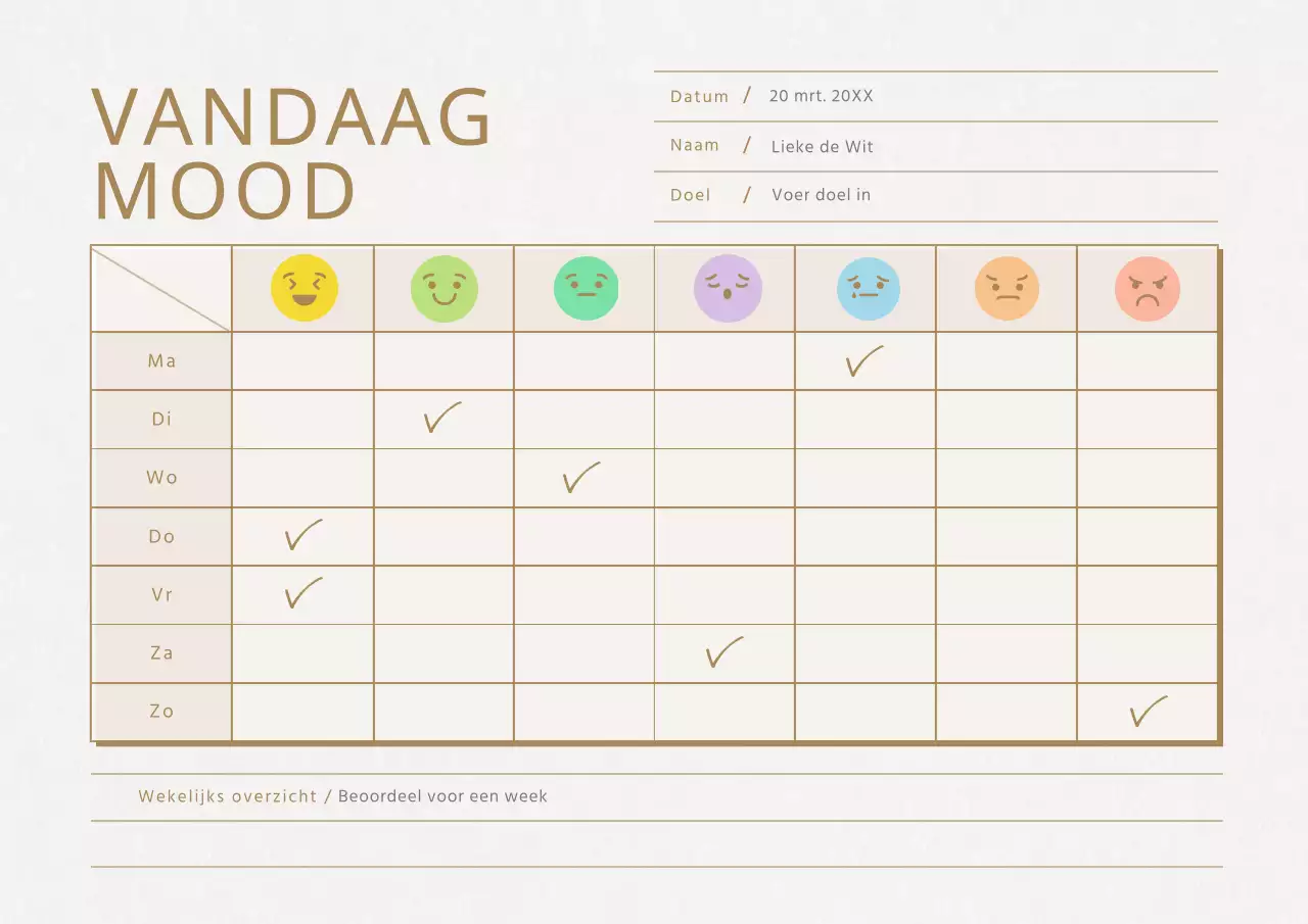 Een strakke, beige tafel in de stemming van de dag