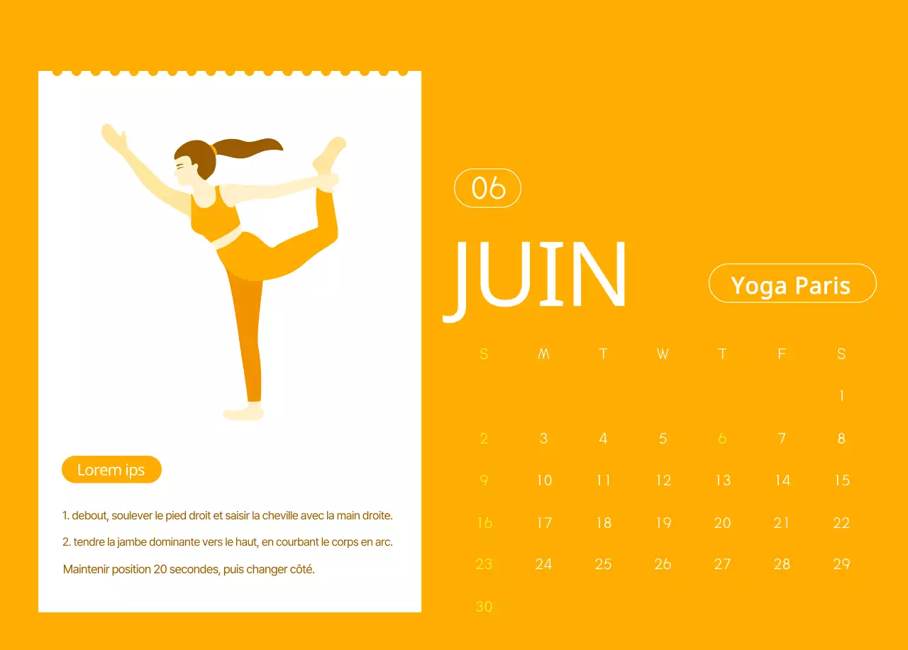 Calendriers orange à distribuer lors de la promotion de votre studio de yoga