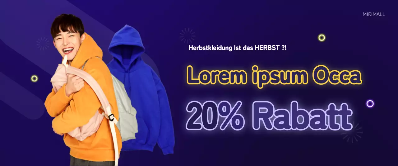 Neongelbes und blaues Bekleidungskonzept