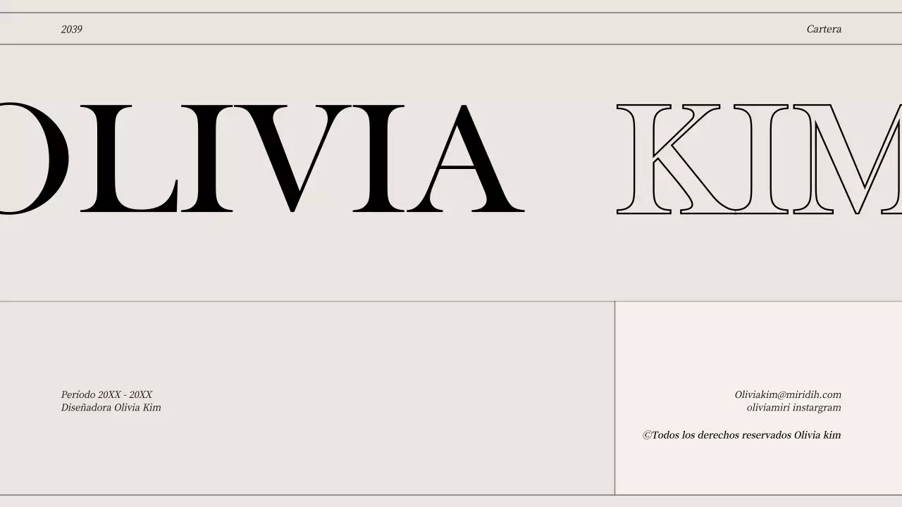 Cartera conceptual de líneas limpias en blanco roto y negro