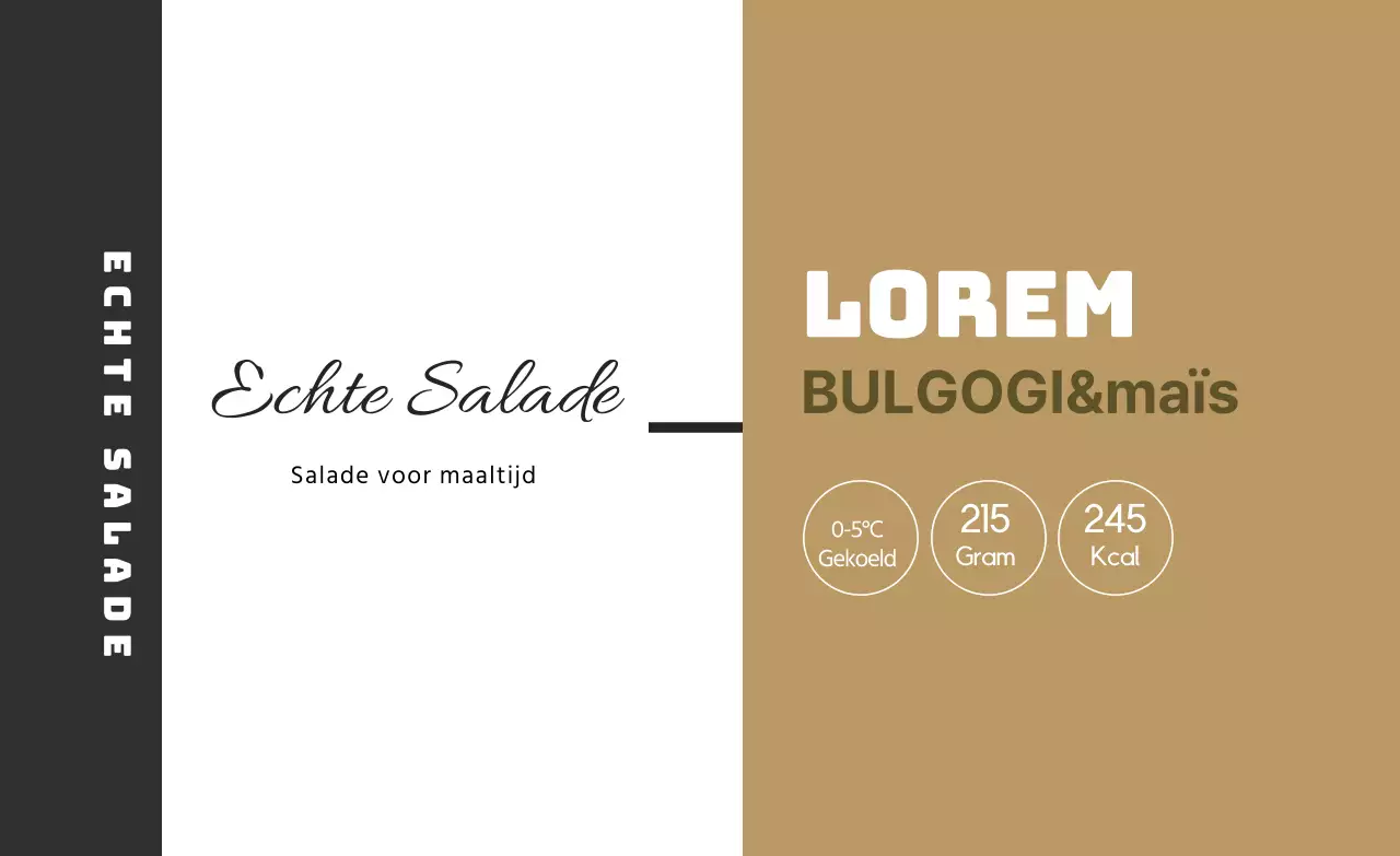 Beige zwart geïllustreerd sla etiket