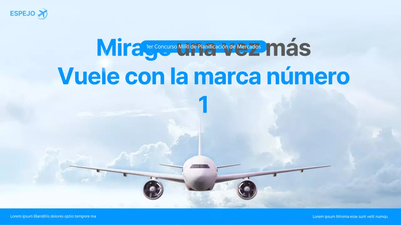 Aerolínea publicidad comercializador concurso pitch en azul