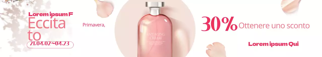 Foto rosa in evidenza Evento di vendita di cosmetici primaverili ordinari