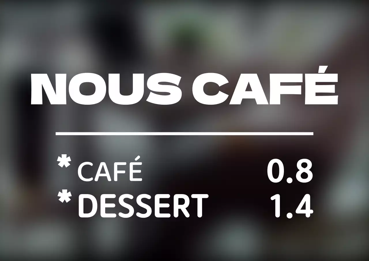 Un panneau de menu simple pour un café avec un style épuré