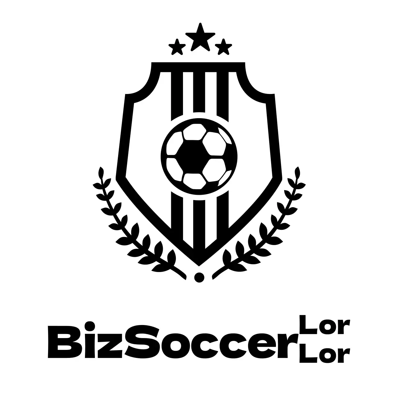 Um logótipo de equipa de futebol limpo e estilizado com contas