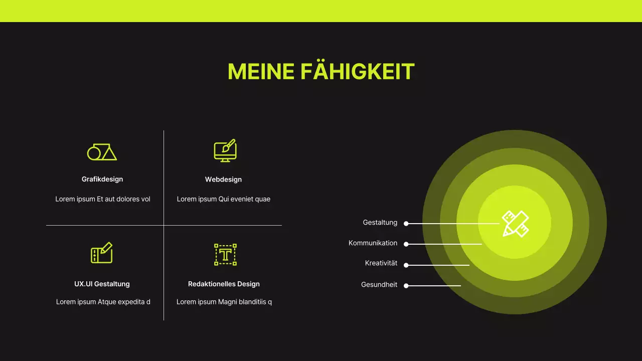 Raster-Konzept Designer-Mappe in Lindgrün und Schwarz
