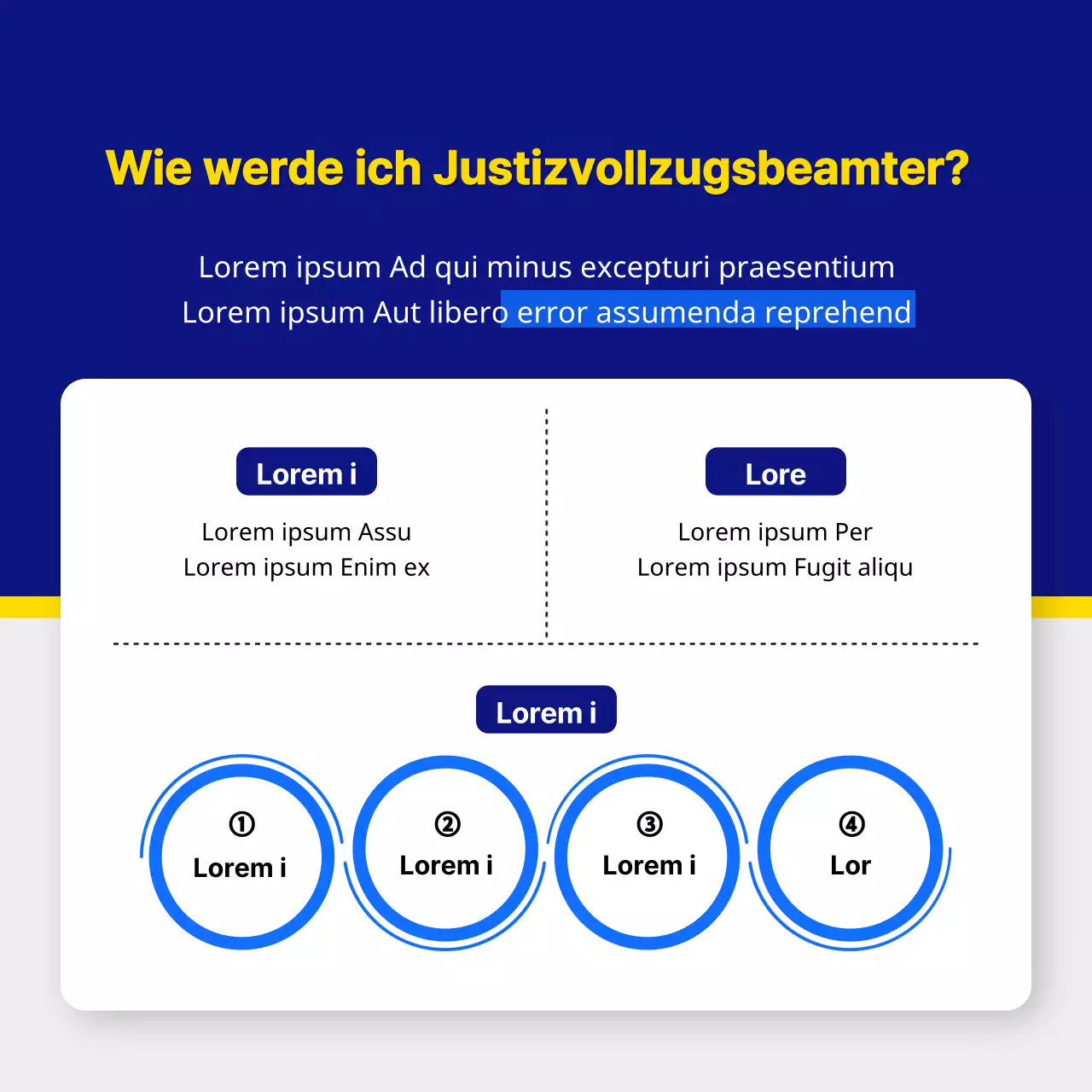 Förderung der Informationskonsultation zur Beamtenprüfung mit blauen und gelben Farbtönen
