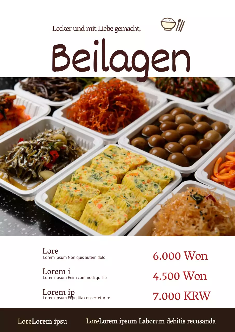 Gestalten Sie ein einfaches Massagemenü mit großen Fotos