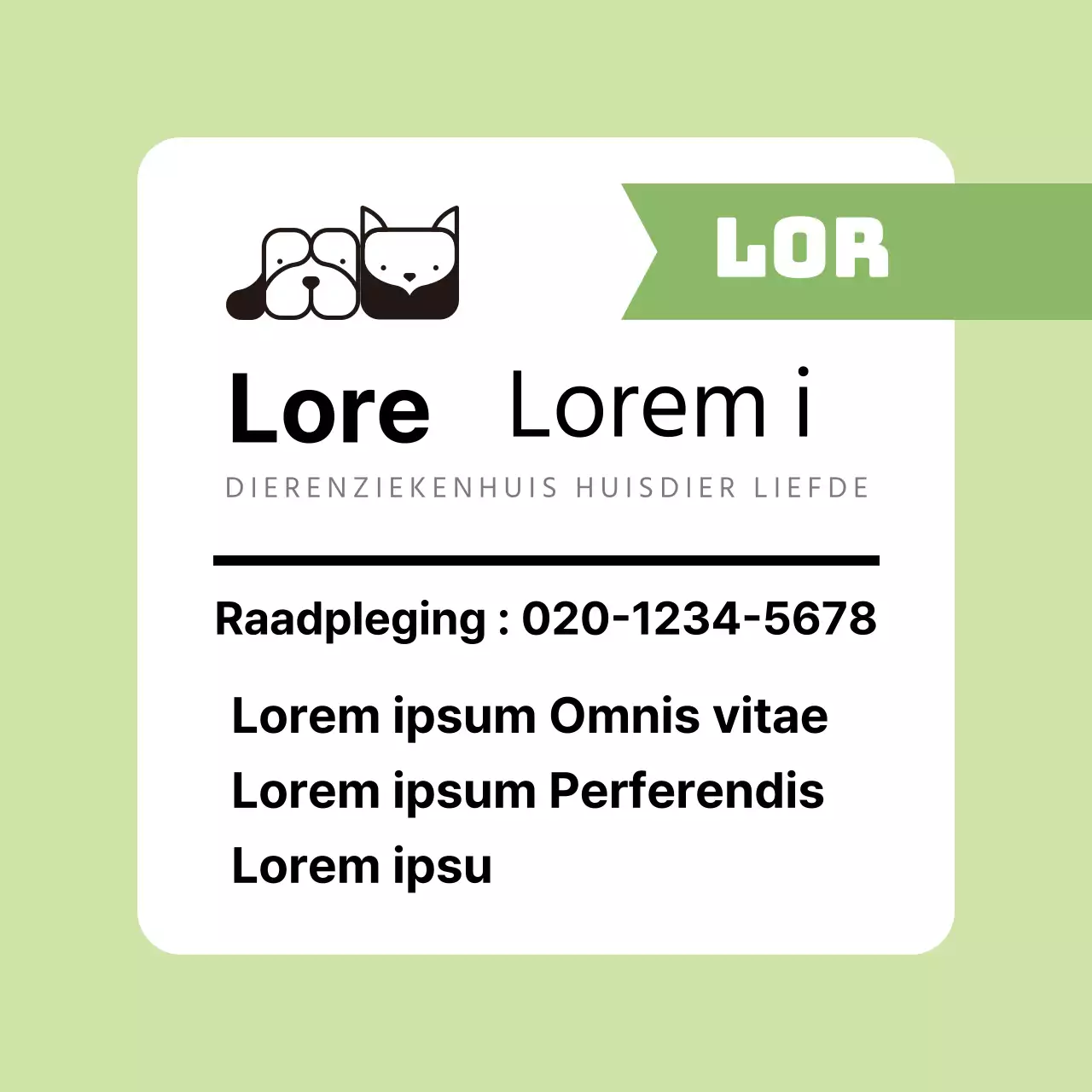 Dierenartsbezoeken met lichtgroen kader